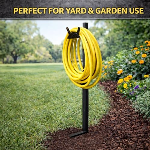 Garden Hose Holder - Upgraded Water Hose Hanger Holds 125ft, Heavy Duty Freestanding Garden Hose Reel Hanger for Outside Yard & Lawn (125' Standard) - Image 7