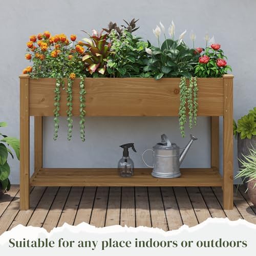 Wooden Planter Elevated Wooden Raised Garden Bed with Legs Planter Box - Image 7