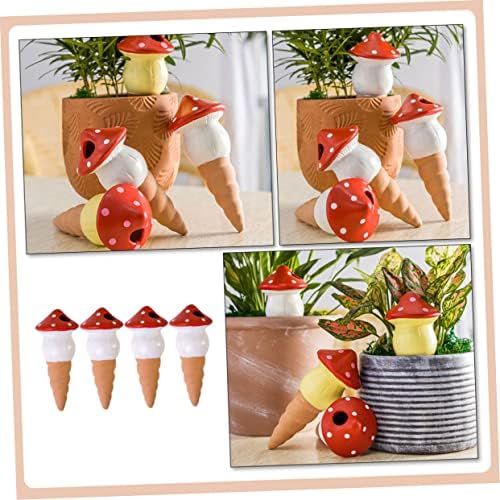Ceramic Plant Watering Spikes 4 Piece Automatic Moisture Control Red - Image 5