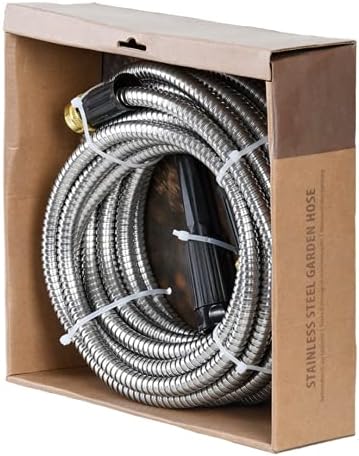 Esschert Design 10 m Garden Irrigation Hose Stainless Steel Metal Kink-Free Rustproof Flexible - Image 6