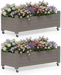 Fancyango Raised Garden Bed with Wheels 13.3" Hx2 -Gray by Warmnestforpets