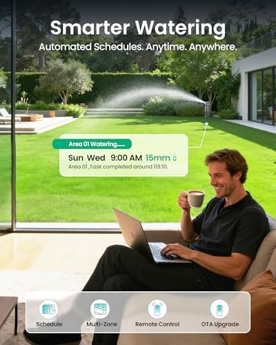 Aiper IrriSense 2 Lawn Sprinkler, Smart Irrigation System, Multi-Zone Plant-Specific Watering, Smart Scheduling, Weather-Adaptive Irrigation with Rain Sensor, for Lawns up to 4,800 sq.ft.-Blue - Image 2