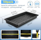 50-Pack Heavy-Duty 1020 Seed Trays No Holes, Thick Plastic Plant Flats - Image 2