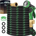 50 ft Garden Hose, 2026 Upgraded Lightweight with 3/4" Solid Brass Fittings, Ultra Durable No Kink Flexible Hose with 10-Function Nozzle, Leak-Free All-Weather for Yard, Lawn by Unknown