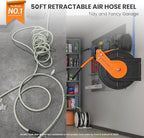 Giraffe Tools Retractable Air Hose Reel 50ft 3/8" Hybrid Hose Garage - Image 2