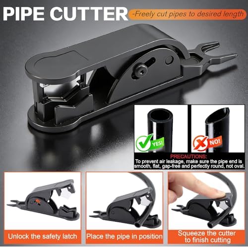 180PCS Air Hose Push to Connect Fittings Kit, 1/8",1/4",5/16",3/8",1/2" & 4,6,8,10,12mm OD Pneumatic Air Line Quick Connect Assortment with Tube Cutter for Air Compressor, Workshop, Auto - Image 5