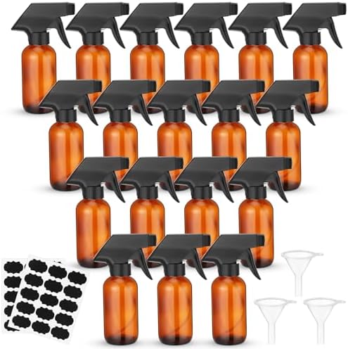 Fumete 20 Pcs 4 oz Glass Spray Bottles Empty Sprayer Containers,Amber by Fumete
