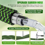 NON-EXPANDABLE Garden Hose 50ft x5/8'', Heavy Duty Flexible Water Hose with 10-Function Sprayer, Lightweight, Leak Proof, Durable Fabric Skin, Pressure Resistant for Yard, Outdoor - Image 3