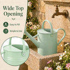 1 Gallon Metal Watering Can for Indoor Outdoor Plants, Pale Mint - Image 4
