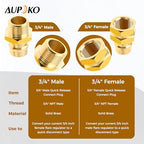 3/4" Female Male Natural Propane Hose Quick Connect Disconnect Fittings - Image 3