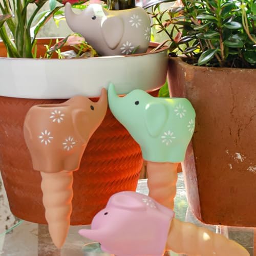 4Pcs Self Watering Spikes Elephant Terracotta Watering Stakes Devices Vacation Self Watering Stakes For Indoor Outdoor Watering Cones - Image 5