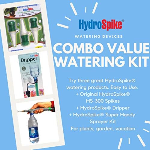 Combo Value Watering Kit. Original Spikes 3-Pack + Drippers 3-Pack Stakes + Free Super Handy Sprayer Kit Mister. Automatic Water Drip Bulbs System for Plants Soil Vacation Indoor Outdoor - Image 2