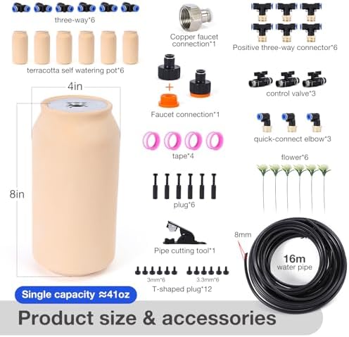 6pcs Ollas IIrrigation System Large Classic Self-Watering Ollas Self Watering 41oz Olla Watering System 4x4x8in Classic Plant Watering Stakes Vacation Plant Watering Devices - Image 2