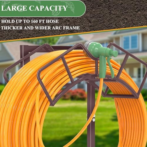 Qatsrin Super Stable Garden Hose Holder, Water Hose Reel holds 160ft Bronze - Image 3
