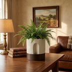 Nihow Ceramic Self Watering Pots for Indoor Plants, 6 Inch,Beige - Image 4