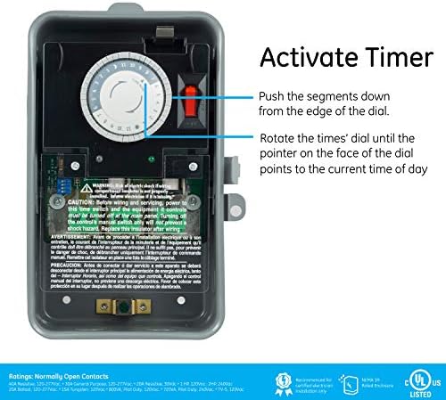 GE Mechanical Pool Timer Switch, 2HP 4A Load Capacity, Metal Box - Image 4
