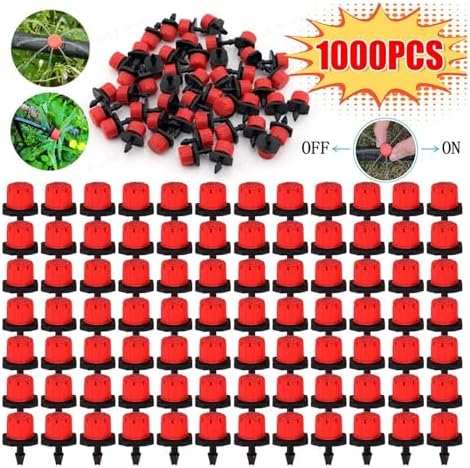 Adjustable Irrigation Drippers 100pcs/bag Adjustable Irrigation Drippers Sprinklers 1/4'' Emitter Dripper Drip Micro Spray Rotating Nozzle for Watering System - Image 3