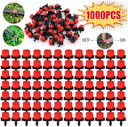 Adjustable Irrigation Drippers 100pcs/bag Adjustable Irrigation Drippers Sprinklers 1/4'' Emitter Dripper Drip Micro Spray Rotating Nozzle for Watering System - Image 3