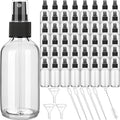 Yungyan 100 Pcs 4 oz Mini Glass Spray Bottles Empty Small Essential Oil Bottles Fine Mist with 3 Funnel 5 Dropper Cleaning Brush for Hair Travel Plants Perfumes(Clear) by Yungyan
