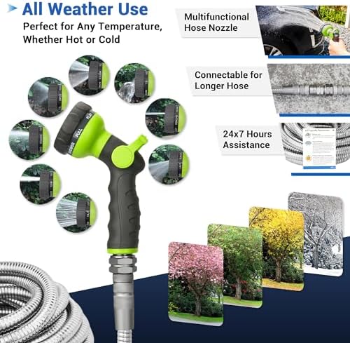 25 FT Stainless Steel Garden Hose – No-Kink 25FT Flexible Metal Water Hose - Image 6