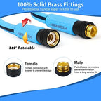 Garden Hose 5/8" x100FT,Heavy Duty 450B.P Water Hose Lawn & Garden Watering Equipment 3/4" Solid Brass Fittings - Image 4