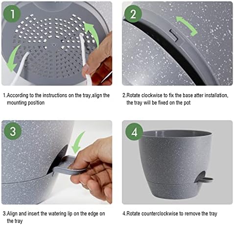 SwinDuck 10 Inch Self Watering Hanging Pots, 2 Pack Hanging Planters with 40oZ Deep Reservior for Indoor Outdoor Plants Flowers, Grey - Image 4