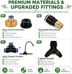 100FT 5/16" Garden Watering Kit with 32 Brass Nozzles & Y Splitter - Image 7