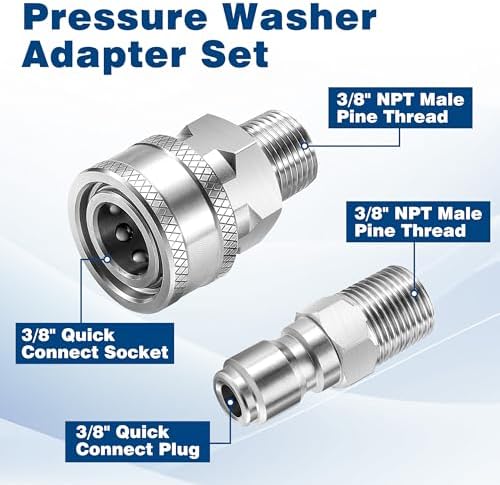 3/8 Inch NPT Pressure Washer Quick Connect Adapter Set, 12-Piece - Image 2