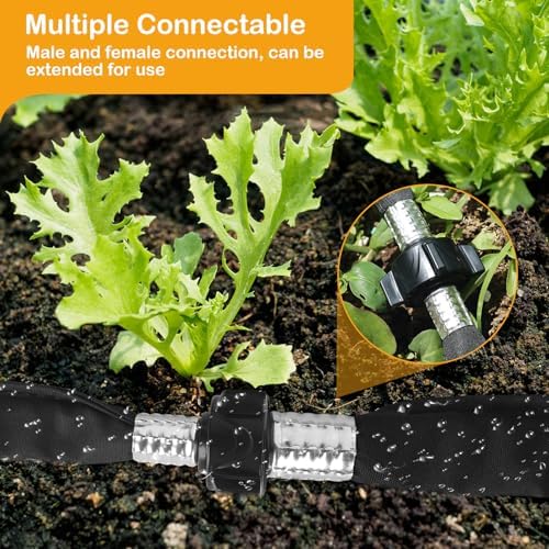 Flat Soaker Hose 50FT*4 Heavy Duty Double Layer Design Save 80% Water for Garden Lawn and Flower Bed Drip Irrigation (200FT) - Image 5