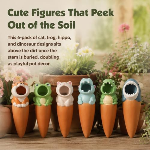 6Pcs Terracotta Animal Self Watering Spikes Indoor Outdoor Potted Plants，18 - Image 4