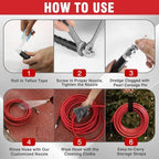 Sewer Jetter Kit 50FT for Pressure Washer, 5800 PSI Drain Cleaner Hose 1/4 Inch NPT with Spray Nozzle, Button Nose and Rotating Sewer Jetting Nozzle, Spanner Teflon Tape Pearl Corsage Pin - Image 5