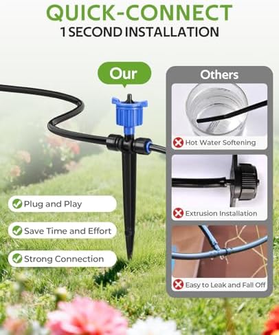 HIRALIY 50FT Drip Irrigation Kit with Timer for Raised Beds - Image 5
