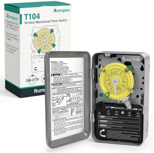 T104 Mechanical Timer Switch, Pool Pump Timer, 208-277V 40A DPST by Rumngsuy
