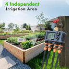 Insoma Water Timer with Brass Inlet, 4 Independent Zones Outdoor Hose Timer for Garden Faucet with Auto/Manual/Rain Delay Mode, IPX5 Waterproof, Sprinkler Irrigation Controller for Yard Lawn - Image 6