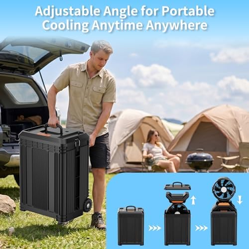WESTTREE 30L Portable Misting Fan, 4-in-1 Mist Portable Rechargeable Battery Spray Fan with 90° Auto-Oscillating,8 Level Spray Mode & 4 Speed Wind,Timer Cooling Mist Fan for Patio,Garden & Outdoor T32 - Image 5