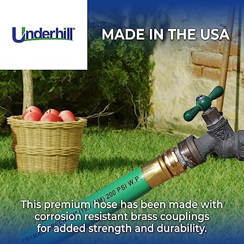 Underhill UltraMax Commercial Garden Water Hose 100 ft, Lightweight, Flexible, Anti-Kink, Non-Conductive, 800 psi, H75-100G, 3/4 Inch x 100 ft, Green - Image 2