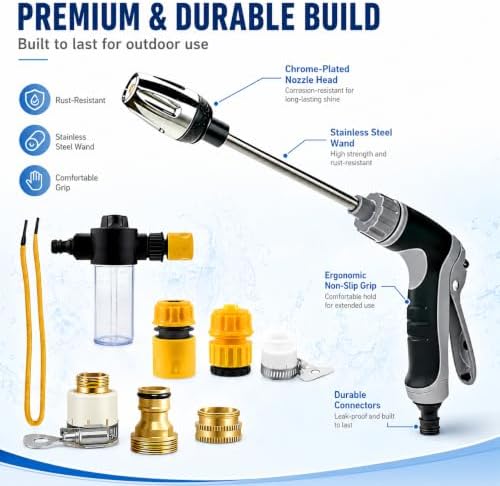Power Blast Plus Pressure Washer, Jet Hose Nozzle High Pressure with Soap Dispenser, 3 Spray Modes 360° Rotating Pressure Washer Nozzle - Image 6