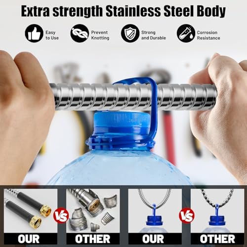 Beitopamz Metal Garden Hose 75 ft with Nozzle, Stainless Steel - Image 5