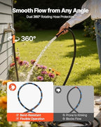 VEVOR Garden Hose, 75 ft 5/8" Heavy Duty 4-Layer Rubber Water Hose, 150PSI Working & 600PSI Burst, Flexible & Non-kink Outdoor Waterhose with 3/4" Fitting, Lightweight Hoses for Gardening Cleaning - Image 3