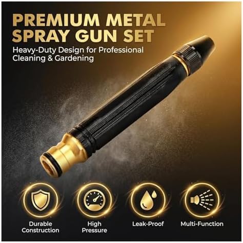 2pcs Garden Hose Nozzle Heavy Duty Adjustable Twist Hose Nozzle Jet Sweeper Nozzle, Metal Outdoor Watering Attachment for Driveway, Deck, Car Washing - Image 4