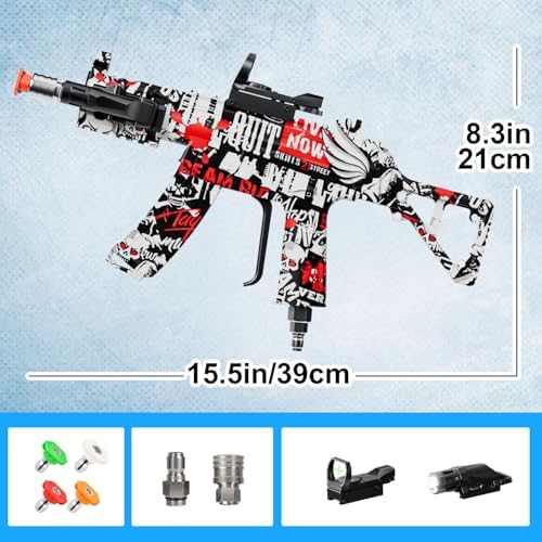 MP5S Pressure Washer Gun with Swivel - 3000 PSI High Pressure Spray Gun with 3/8" Quick Connect Plug Inlet, Foam Cannon Compatible Power Washer Handle for Car, Home & Outdoor Cleaning (Red) - Image 2