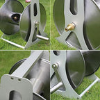 Water Pipe Storage Rack Heavy Duty Stainless Steel Hose Reel, Garden Washer Hose Reel with Mounting Bracket, Holds 40m/130Feet 1/2inch Hose, Wall Mounted or Floor Standing Hose Holder Stand - Image 4
