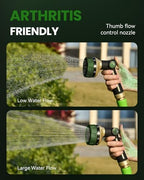 RAINPOINT Garden Hose Nozzle - 100% Heavy Duty Metal Thumb Control Spray Nozzles for Garden Hose High Pressure, 10 Pattern Water Hose Nozzle for Car Wash, Watering Lawn, Pets, Dark Green - Image 2