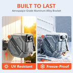 Retractable Garden Hose Reel, 5/8 in x100 ft Heavy Duty Wall Mount Water Hose Reel with Metal Bracket & 9-Pattern Metal Nozzle, Any Length Lock, Slow Retraction and 180° Swivel - Image 3