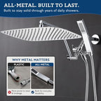 G-Promise All Metal 16 Inches Rainfall Shower Head with Handheld Combo - Image 3