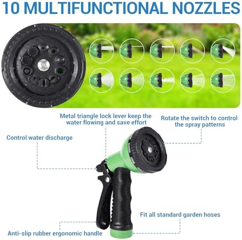 25FT Heavy Duty Stainless Steel Garden Hose, Flexible Kink-Free Metal Water Hose with 10-Function Leak-Proof Spray Nozzle, Sturdy Brass 3/4" Connectors, US Standard - Image 5