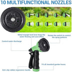 150 ft Stainless Steel Garden Hose with 10-Function Spray Nozzle, Kink-Free Flexible Metal Water Hose, Solid Brass 3/4'' Connectors, Heavy Duty, Durable, Leak-Proof - Image 3