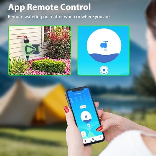 WiFi Water Timer, App Remote Control Hose Timer, Bluetooth 5.0 Automatic Smart Sprinkler Controller 45M Range for Outdoor Garden Yard Lawns - Image 5