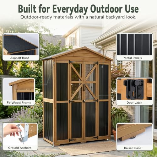 Ketive Outdoor Storage Cabinet, 72-Inch Tall, with Adjustable Shelves - Image 4