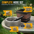 Bernini 40-Ft Metal Garden Hose with Storage Pot, Heavy-Duty, Flexible and Expandable Garden Hose, Kink-Free Stainless Steel, Includes Spray Nozzle & Brass Fittings - Image 7